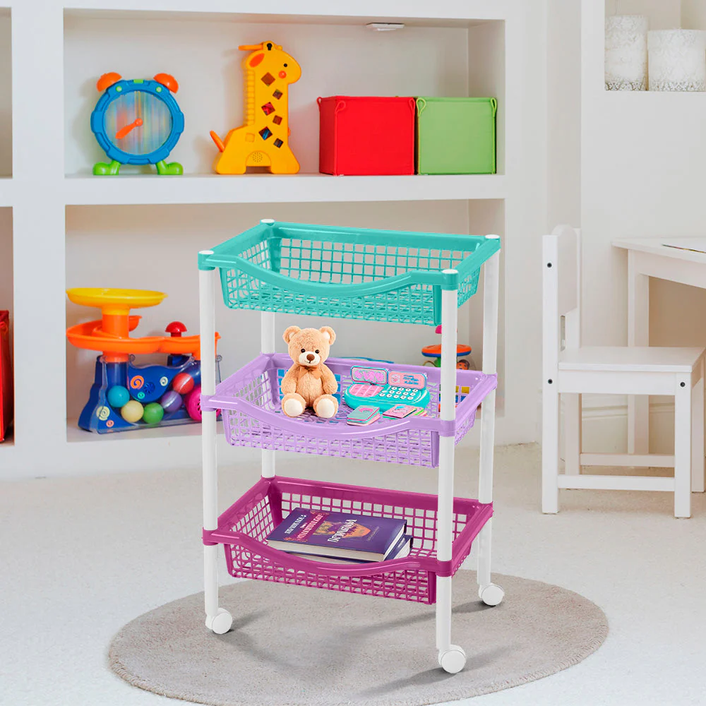 Canasta Móvil Rectangular de 3 Niveles Glam - Image 3