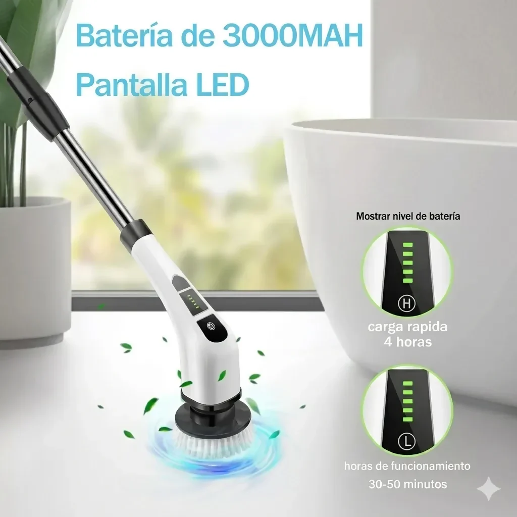 CEPILLO ELÉCTRICO LIMPIEZA BAÑO COCINA PISOS GIRATORIO - Image 5