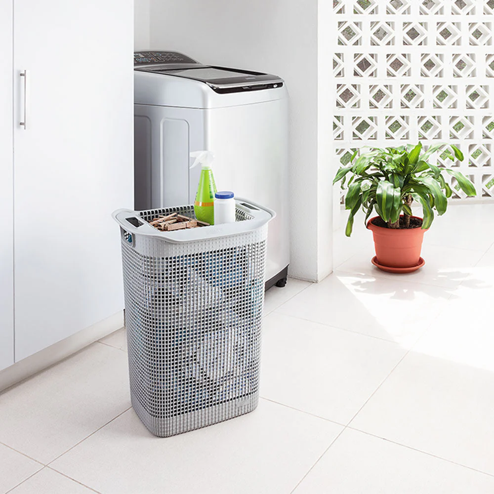 Cesta Para Ropa Linum Con Tejido Premium Gris Hielo - Image 5