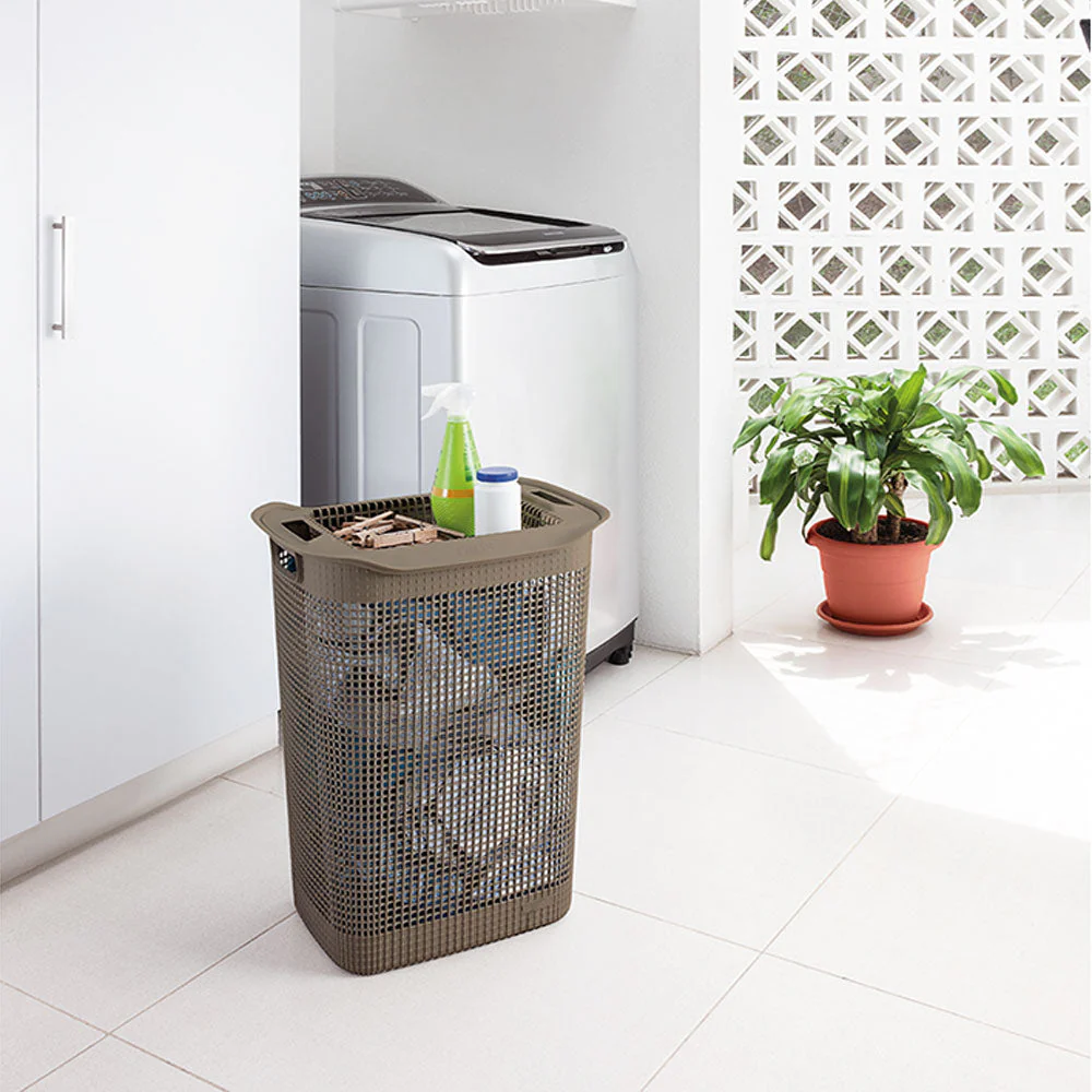 Cesta Para Ropa Linum Con Tejido Premium Mocca - Image 5