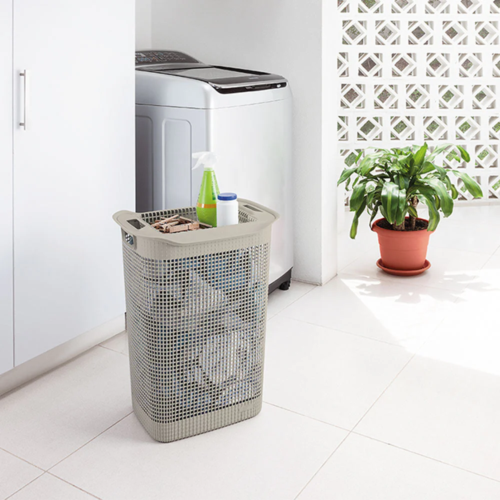 Cesta Para Ropa Linum Con Tejido Premium Taupe - Image 5