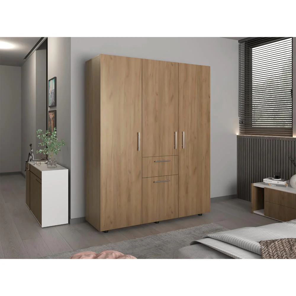 CLOSET BARILOCHE BOMBAY ECO LL, FRESNO EUROPEO, CON VARIEDAD DE ENTREPAÑOS Y CUATRO PUERTAS ABATIBLES ZF - Image 5