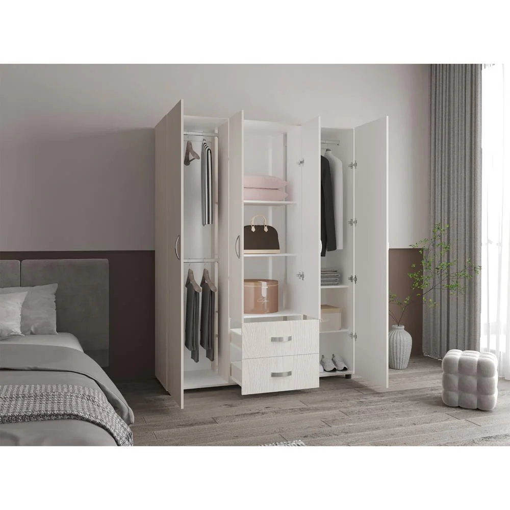CLOSET BARIN 150, NEVADO Y BLANCO, CON DOS CAJONES ORGANIZADORES MULTIUSOS - Image 4