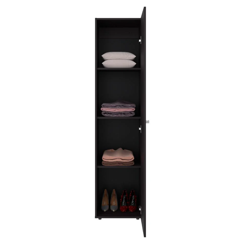 Closet Con Espejo Alma, Kronos Wengue, Una puerta abatible y entrepaños para guardar ropa ZF - Image 4