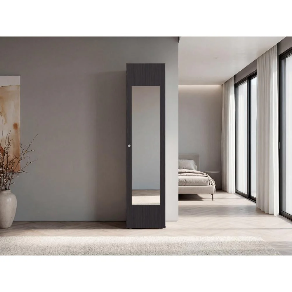 Closet Con Espejo Alma, Kronos Wengue, Una puerta abatible y entrepaños para guardar ropa ZF - Image 5