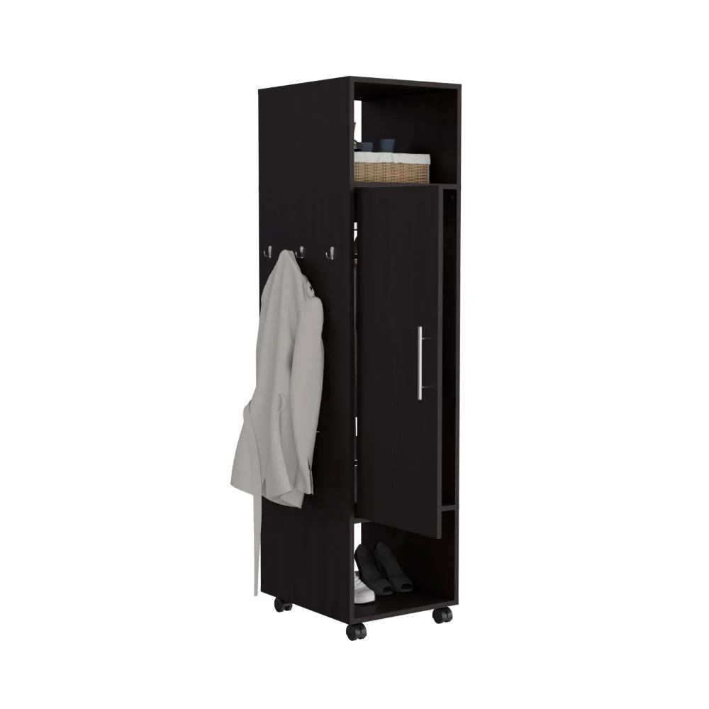 CLOSET CUTER, WENGUE, CON PUERTA Y ESPEJO LATERAL