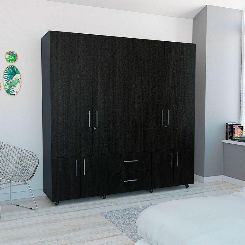 CLOSET DALLAS, WENGUE, CON OCHO PUERTAS ABATIBLES Y DOS CAJONES ORGANIZADORES - Image 3