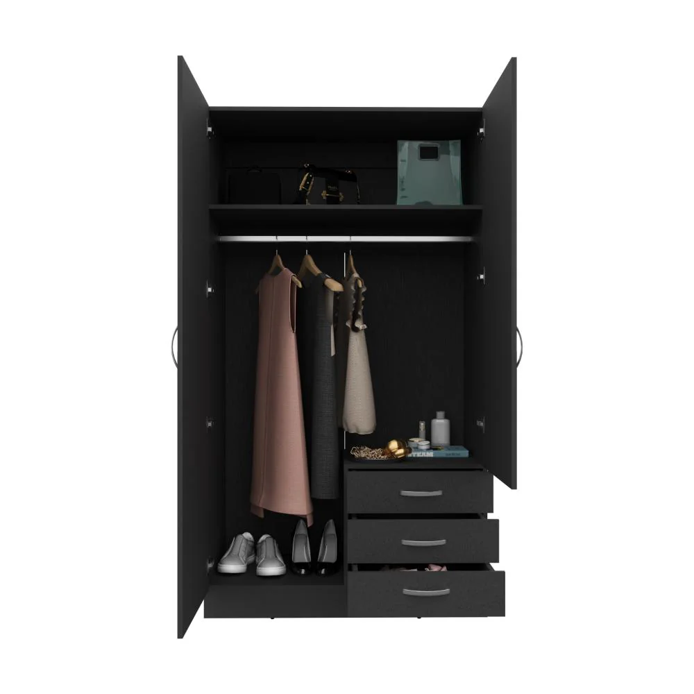 CLOSET SAMKA, WENGUE, CON DOS PUERTAS ABATIBLES Y TRES CAJONES - Image 4
