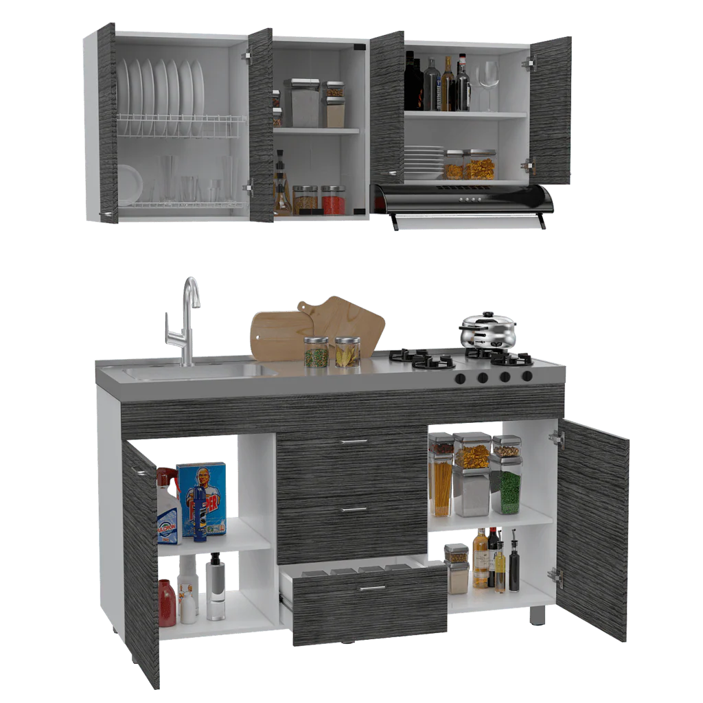 COCINA INTEGRAL LAUREL, GRIS Y BLANCO, NO INCLUYE MESÓN - Image 3