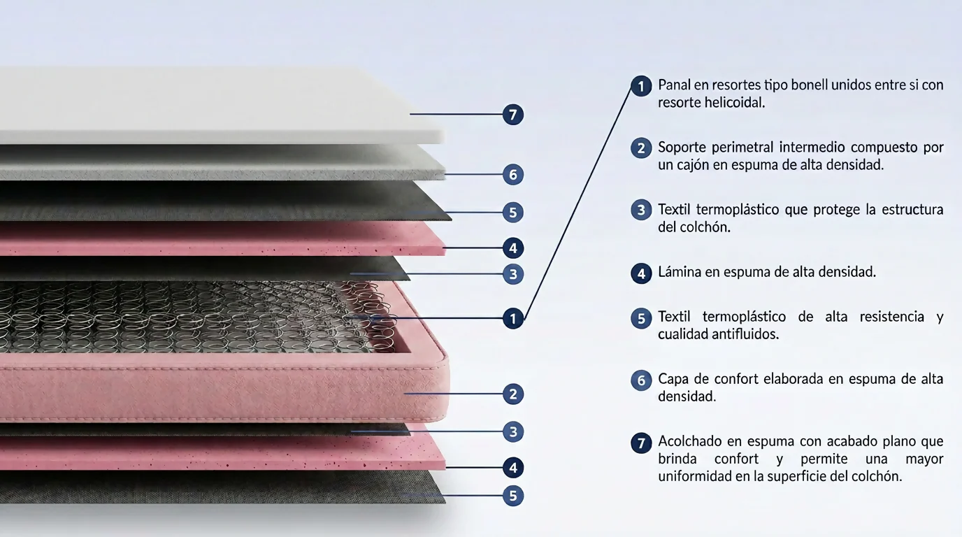 COLCHÓN ORTHOPACK BTU 140X190 DOBLE, COLOR GRIS - Image 4