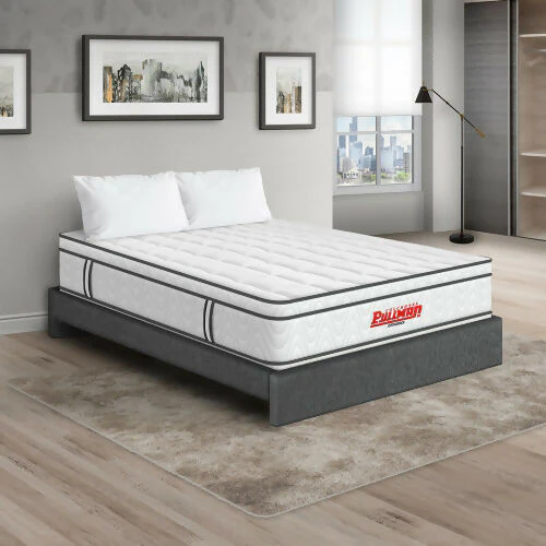 COLCHÓN ORTHOPACK EURO + BASE CAMA + ALMOHADA COLOR CLASICO TELA COLOR GRIS 120X190 SEMIDOBLE - Image 2