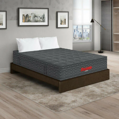 COLCHÓN ORTHOPACK EURO + BASE CAMA + ALMOHADA COLOR GRIS TELA COLOR CAFÉ 120X190 SEMIDOBLE - Image 2
