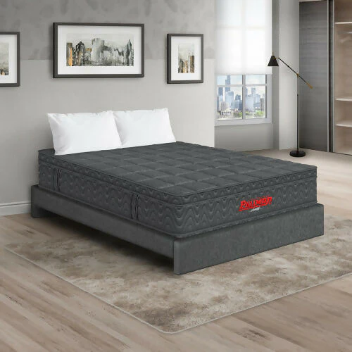 COLCHÓN ORTHOPACK EURO + BASE CAMA + ALMOHADA COLOR GRIS TELA COLOR GRIS 160X190 QUEEN - Image 2