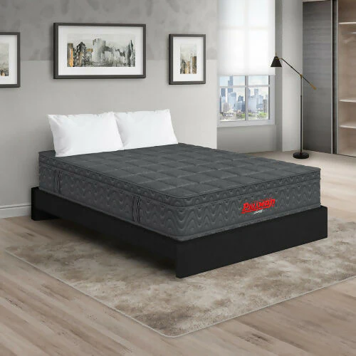 COLCHÓN ORTHOPACK EURO + BASE CAMA + ALMOHADA COLOR GRIS TELA COLOR NEGRO 160X190 QUEEN - Image 2