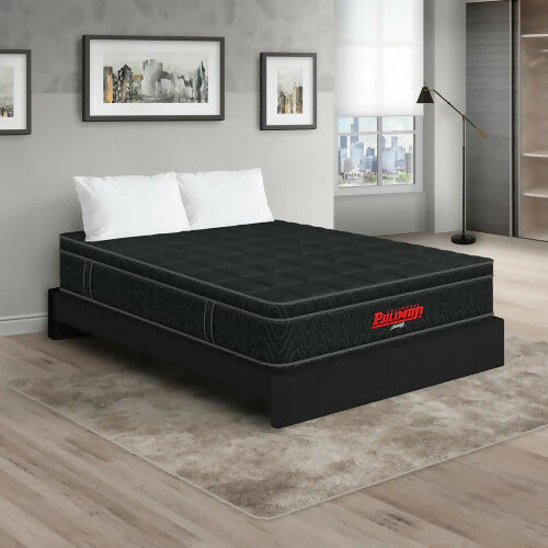 COLCHÓN ORTHOPACK EURO + BASE CAMA + ALMOHADA COLOR NEGRO TELA COLOR NEGRO 200X200 KING - Image 2