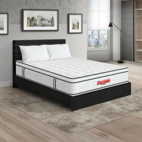 COLCHÓN ORTHOPACK EURO + CAMA LEO + ALMOHADA COLOR CLASICO TELA COLOR NEGRO 100X190 SENCILLO - Image 2
