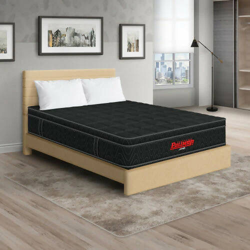 COLCHÓN ORTHOPACK EURO + CAMA LEO + ALMOHADA COLOR NEGRO TELA COLOR BEIGE 100X190 SENCILLO - Image 2