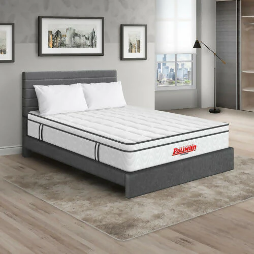 COLCHÓN ORTHOPACK EURO U + CAMA LEO + ALMOHADA COLOR CLASICO TELA COLOR GRIS 140X190 DOBLE - Image 2