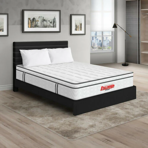 COLCHÓN ORTHOPACK EURO U + CAMA LEO + ALMOHADA COLOR CLASICO TELA COLOR NEGRO 160X190 QUEEN - Image 2