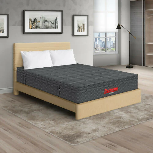 COLCHÓN ORTHOPACK EURO U + CAMA LEO + ALMOHADA COLOR GRIS TELA COLOR BEIGE 200X200 KING - Image 2