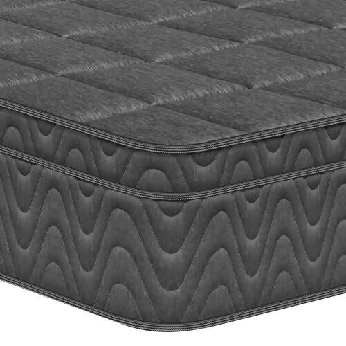 COLCHÓN ORTHOPACK EURO U + CAMA LEO + ALMOHADA COLOR GRIS TELA COLOR CAFE 200X200 KING - Image 4