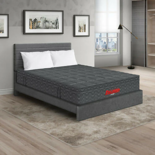 COLCHÓN ORTHOPACK EURO U + CAMA LEO + ALMOHADA COLOR GRIS TELA COLOR GRIS 200X200 KING - Image 2