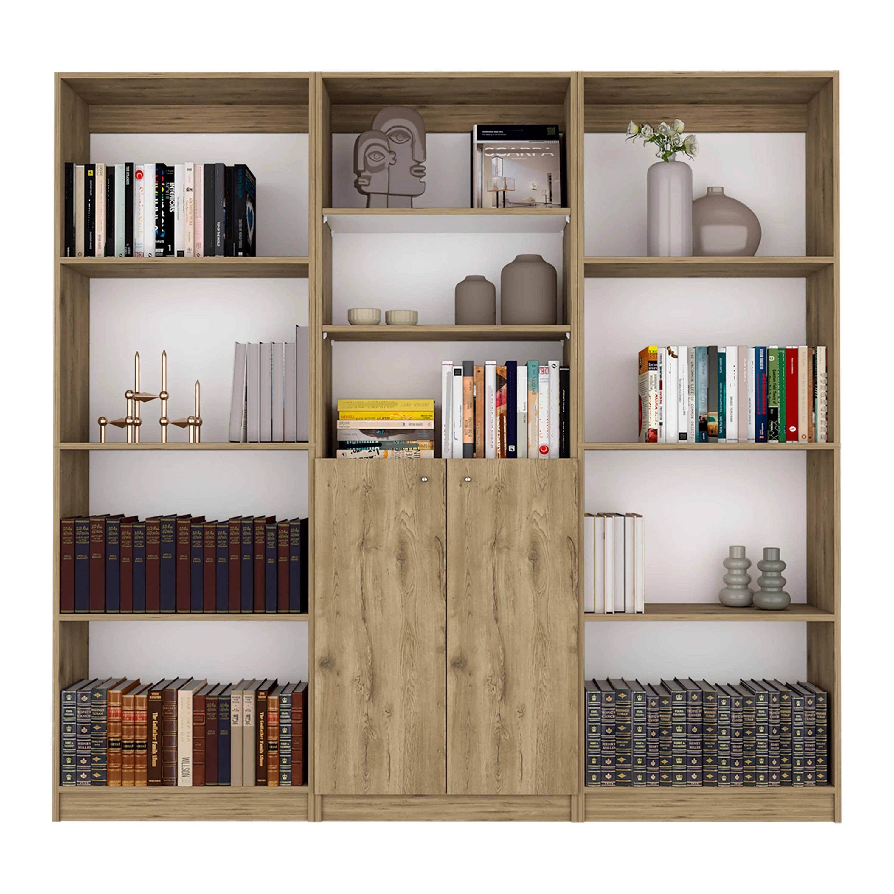 COMBO DE BIBLIOTECAS HOME, MACADAMIA INCLUYE TRES BIBLIOTECAS