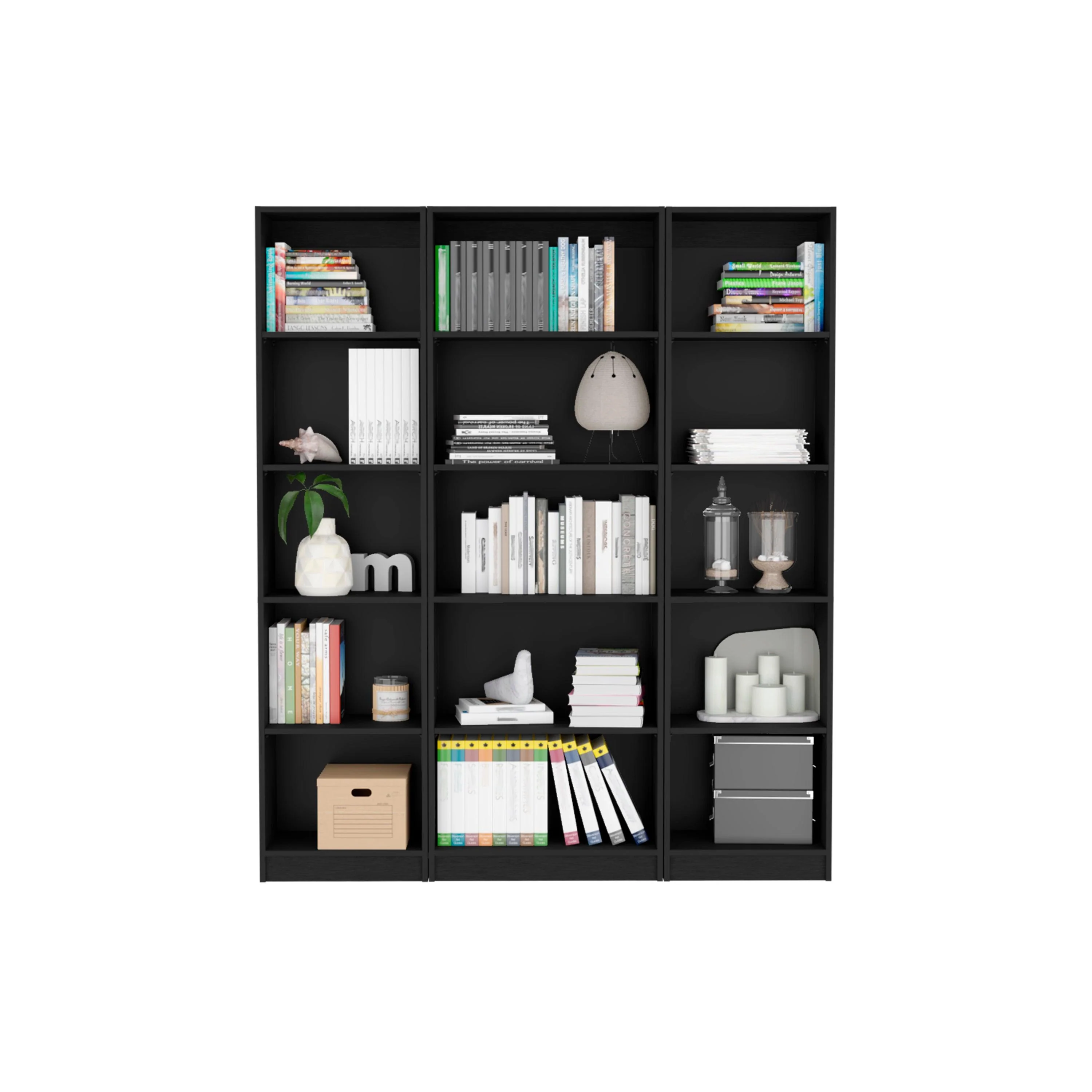 COMBO DE BIBLIOTECAS HOME, WENGUE INCLUYE TRES BIBLIOTECAS
