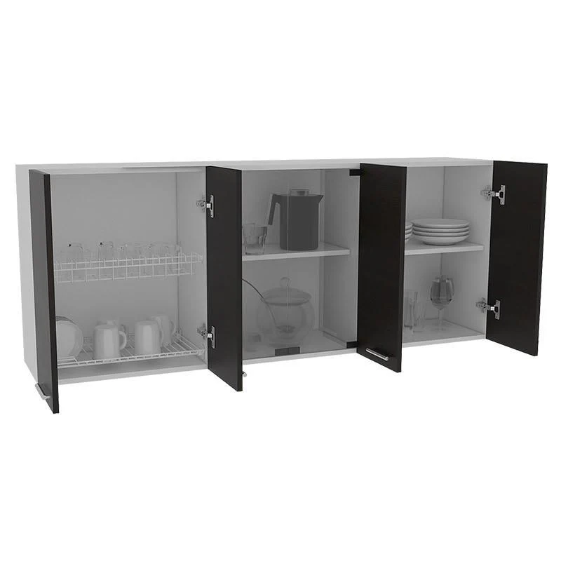 COMBO PARA COCINA DELI, WENGUE Y BLANCO, INCLUYE MÓDULO DE MICROONDAS Y GABINETE SUPERIOR DE COCINA - Image 5