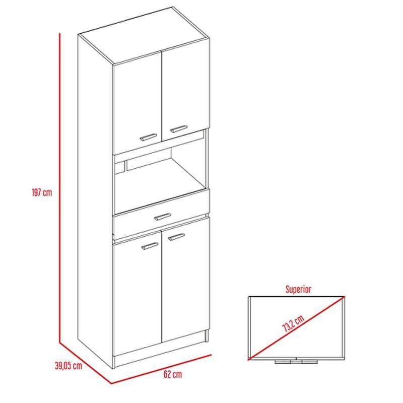 COMBO PARA COCINA DELI, WENGUE Y BLANCO, INCLUYE MÓDULO DE MICROONDAS Y GABINETE SUPERIOR DE COCINA - Image 9