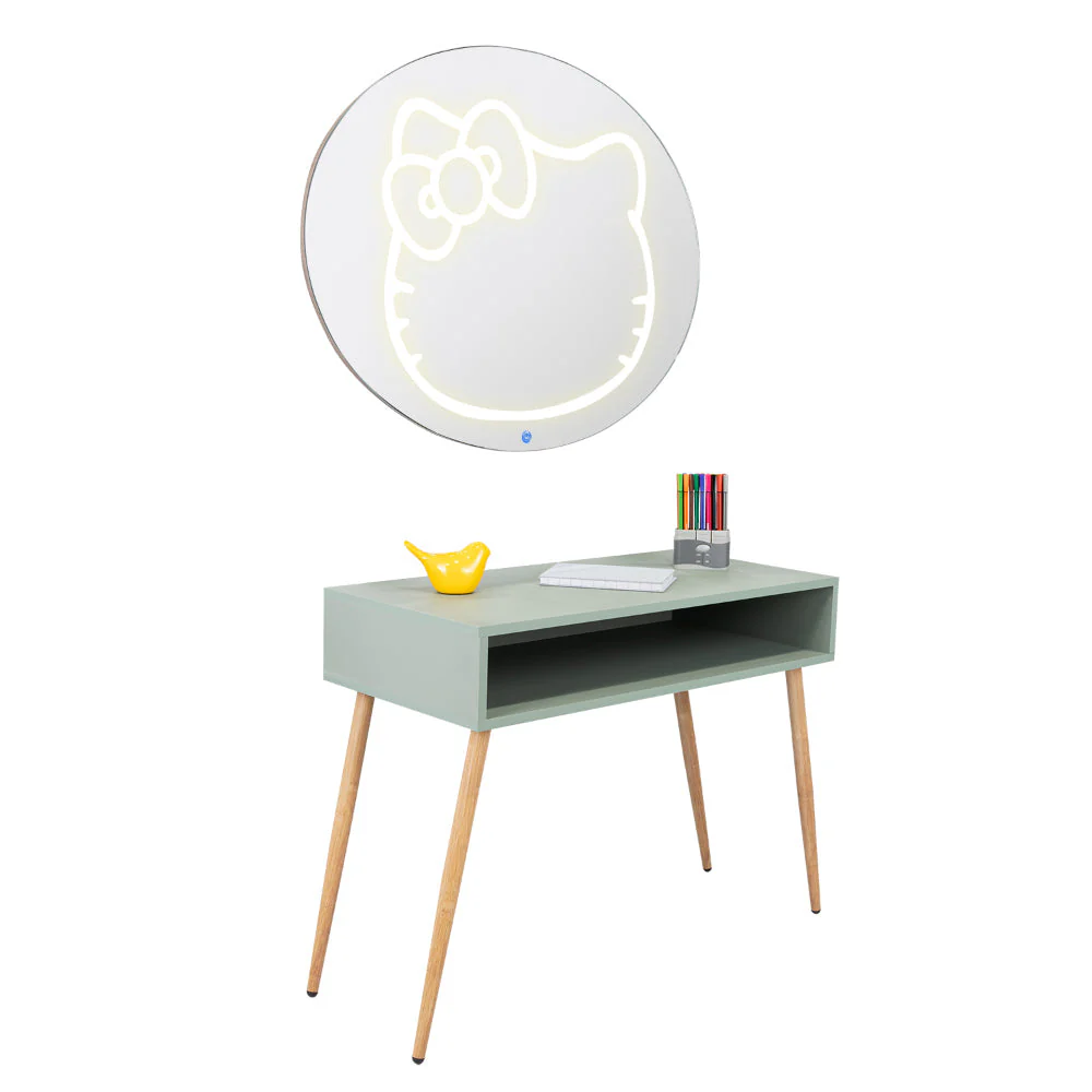 COMBO INFANTIL LIANA, AGAVE Y CAFÉ CLARO, INCLUYE ESCRITORIO Y ESPEJO LED - Image 2