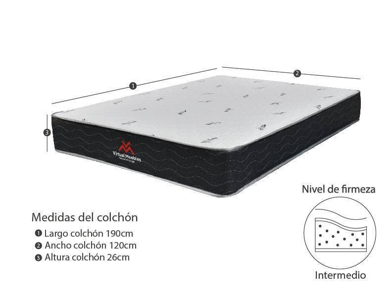 COMBO OMEGA DE CAMA Y COLCHON SEMIDOBLE PARA HABITACIÓN CON PROTECTOR - Image 6