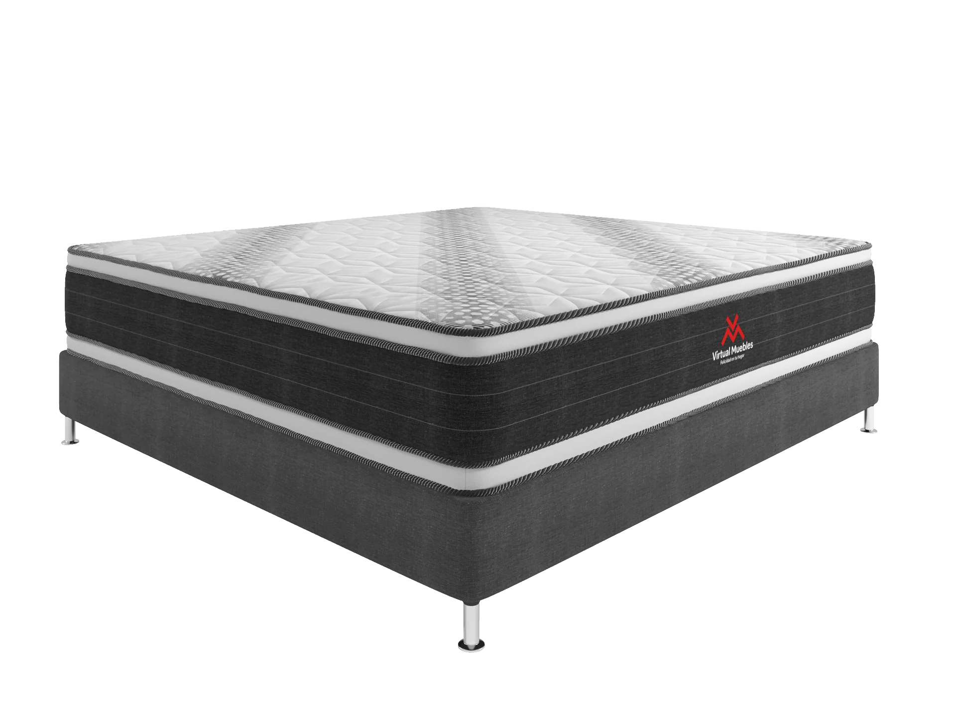 COMBO PARA HABITACIÓN TROY, INCLUYE BASE CAMA PRESIDENCIAL, COLCHÓN Y PROTECTOR