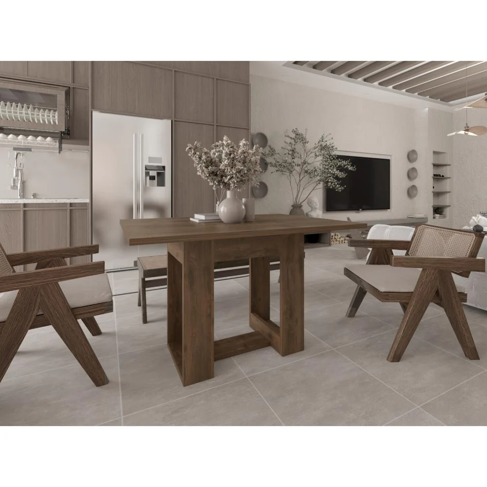 COMEDOR VOLDER, NOGAL, CON AMPLIA SUPERFICIE, NO INCLUYE SILLAS
