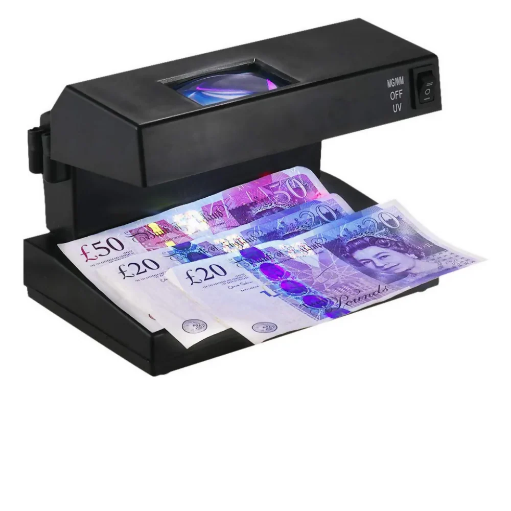 DETECTOR BILLETES FALSOS UV LUPA DETECTOR DÓLAR PESO 1S