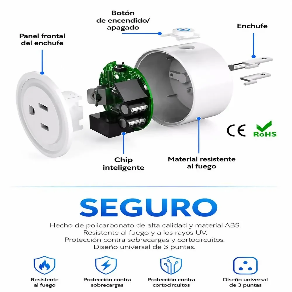 ENCHUFE INTELIGENTE RGB TOMA WIFI SMART ECHO ALEXA GOOGLE Y SIRI - Image 2