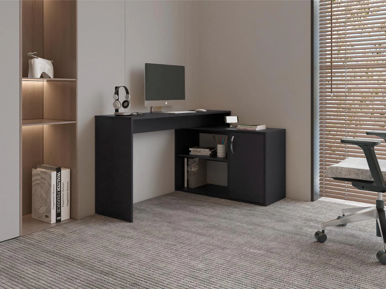 ESCRITORIO EN L AXIS ECO, WENGUE, CON AMPLIO ESPACIO DE TRABAJO - Image 8