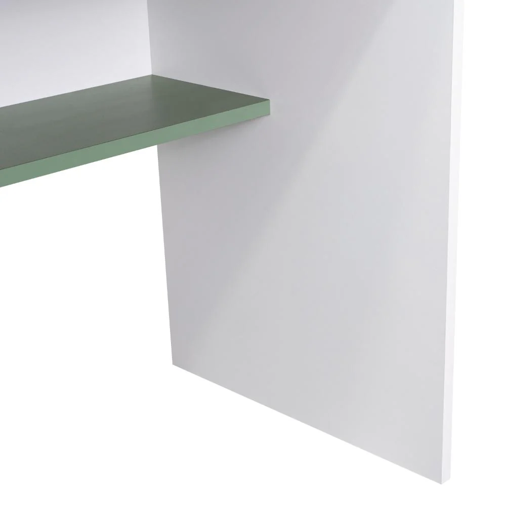 ESCRITORIO, COLIMA, BLANCO Y AGAVE, CON ENTREPAÑOS Y CAJON - Image 12