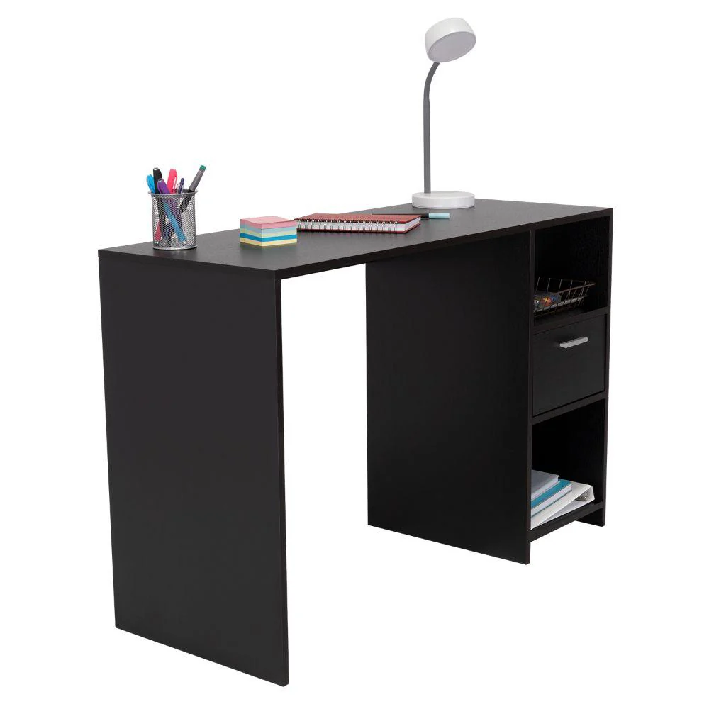 ESCRITORIO MALASIA, WENGUE, CON UN CAJÓN ARCHIVADOR Y DOS ENTREPAÑOS - Image 2