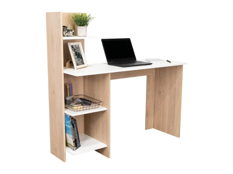ESCRITORIO VILNA, ROVERE Y BLANCO, CON AMPLIA SUPERFICIE DE TRABAJO - Image 2