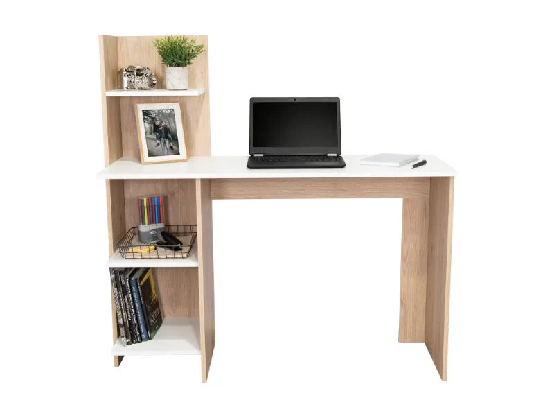 ESCRITORIO VILNA, ROVERE Y BLANCO, CON AMPLIA SUPERFICIE DE TRABAJO - Image 3
