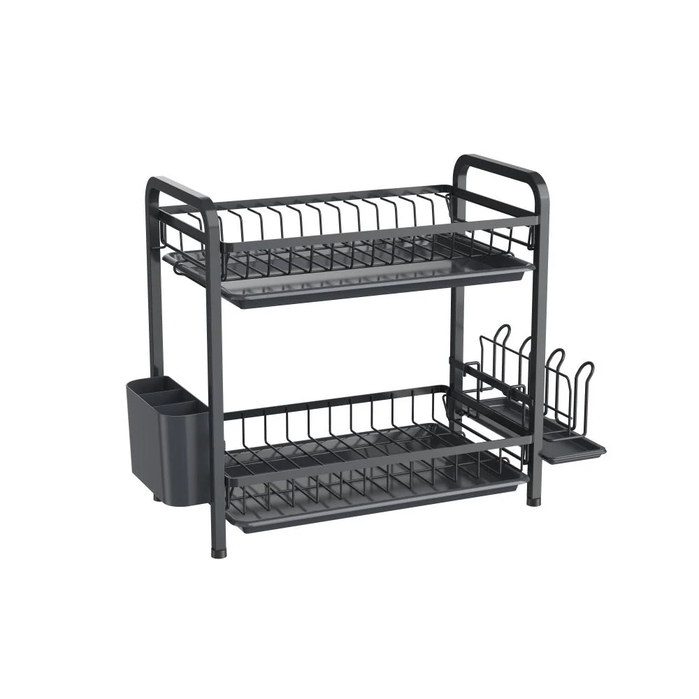 Escurridor De Platos Clarity, Negro, Metalico de 2 niveles - Image 5