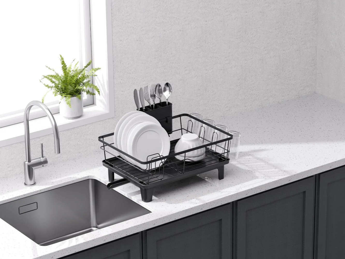 Escurridor De Platos Drip, Negro, Metalico - Image 2