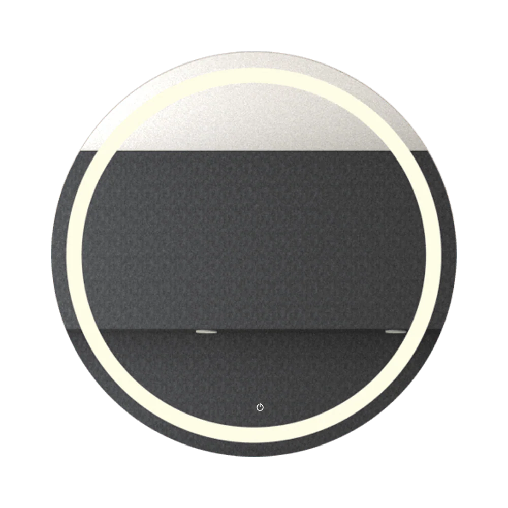 ESPEJO CIRCULAR MALIBÚ, GRIS, CON LUZ LED Y BOTÓN TOUCH - Image 3