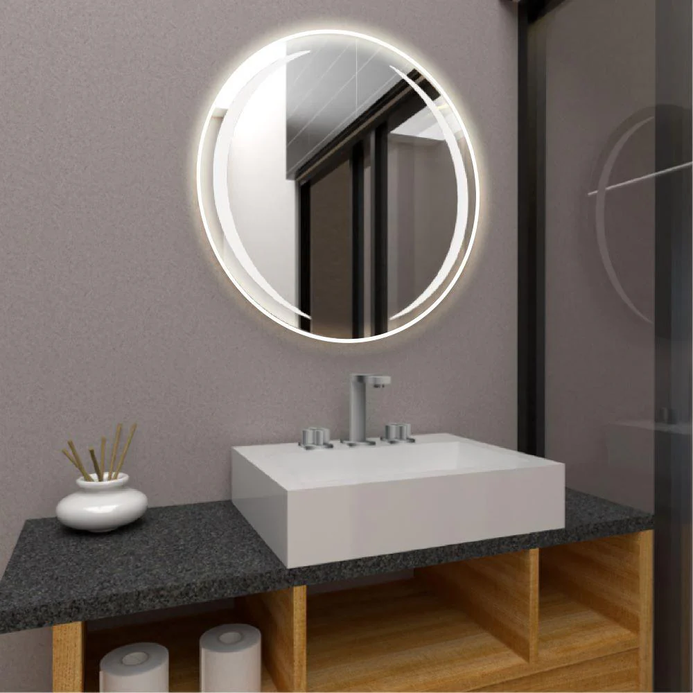 ESPEJO CIRCULAR OLIVER, GRIS, CON LUZ LED - Image 4