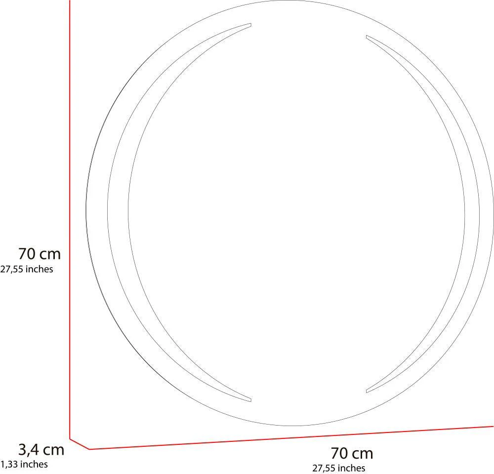 ESPEJO CIRCULAR OLIVER, GRIS, CON LUZ LED Y BOTÓN TOUCH - Image 5