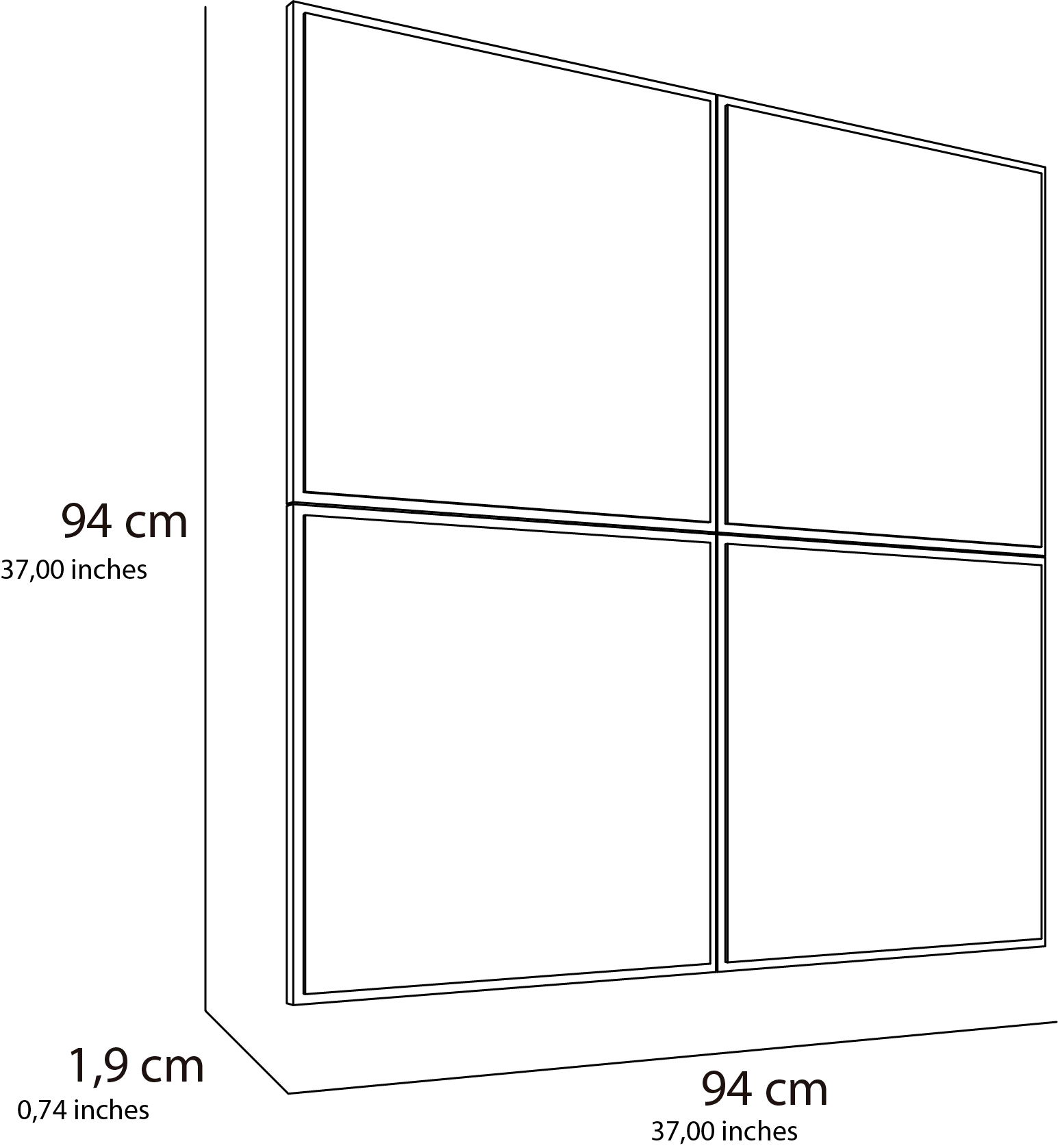 Espejo Cuadrado Sibari, Madera Clara y Oscura - Image 6