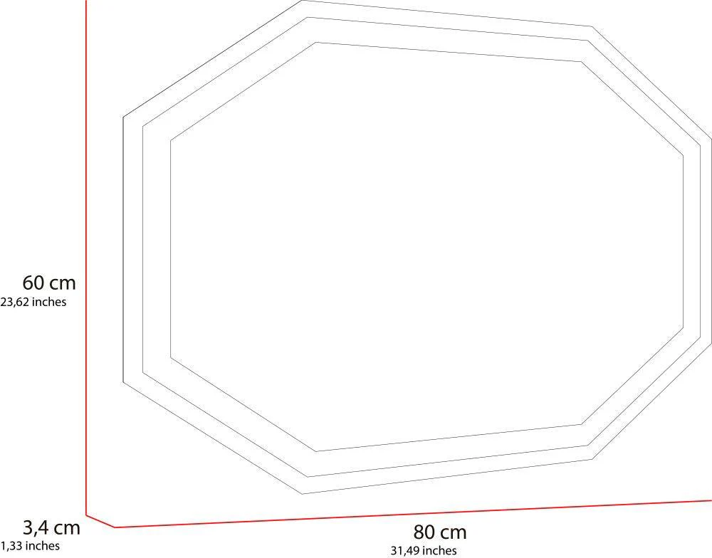 ESPEJO HEXAGONAL MIZU, GRIS, CON LUZ LED - Image 5