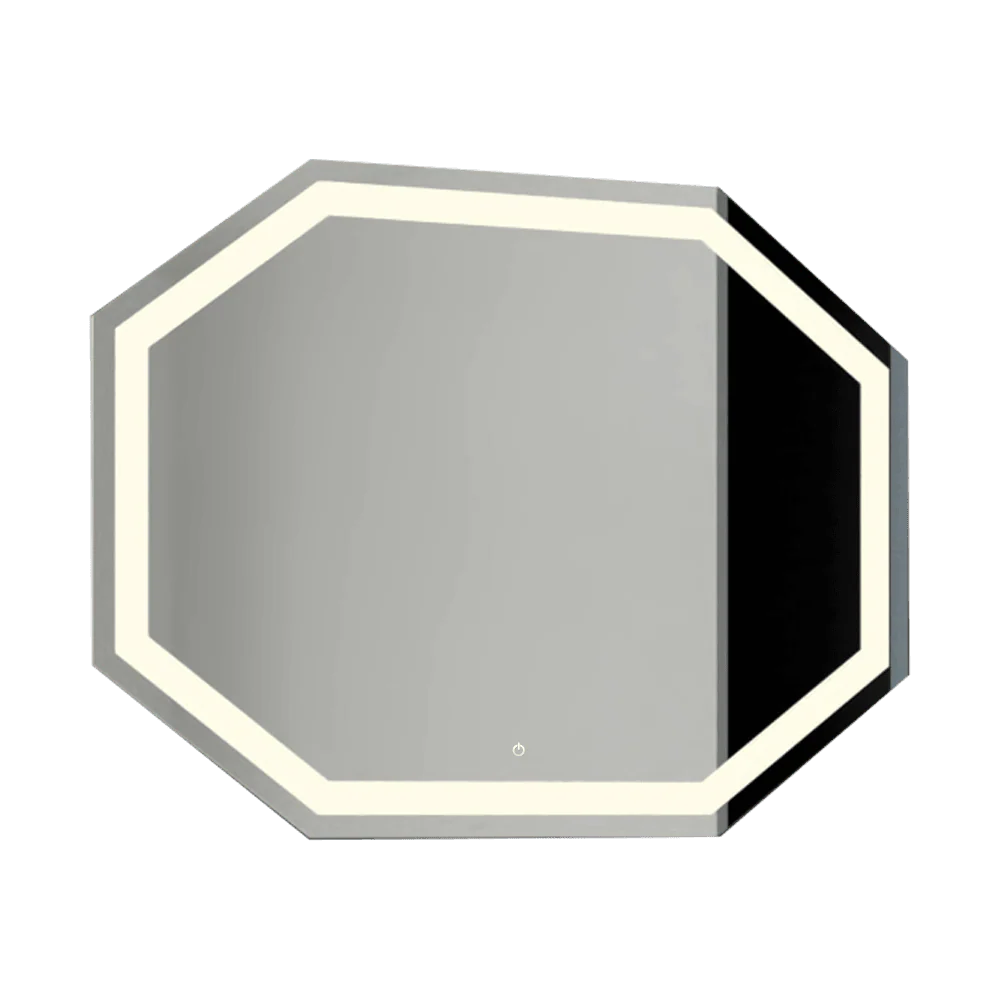 ESPEJO HEXAGONAL MIZU, GRIS, CON LUZ LED Y BOTÓN TOUCH - Image 2