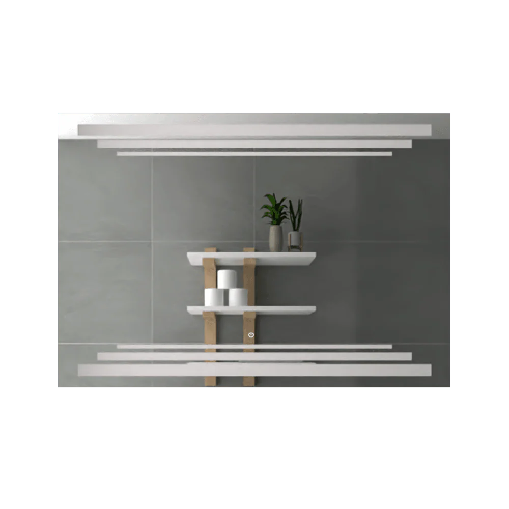 ESPEJO RECTANGULAR BARÚ, GRIS, CON LUZ LED Y BOTÓN TOUCH - Image 3